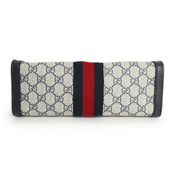 Gucci Padlock Web Stripe Chain Tote Bag GG Supreme Navy Blue - Picture 7 of 9